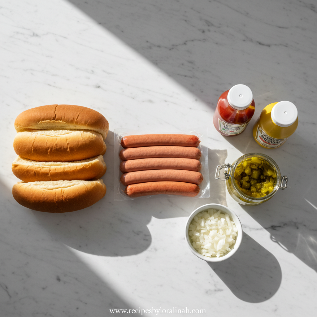 American Hot Dog Styles: Regional Recipes & Party Guide 2 Hot dog ingredients and toppings