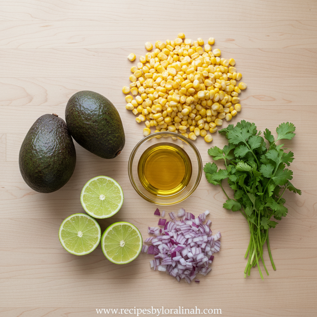 Vibrant Avocado Corn Salad - The Ultimate Summer Side Dish 2 Fresh ingredients for avocado corn salad