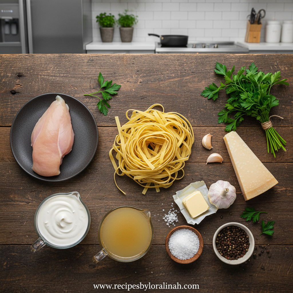 Cheesy One Pot Chicken Alfredo Pasta Recipe - Easy Weeknight Dinner 2 Ingredients for chicken Alfredo pasta