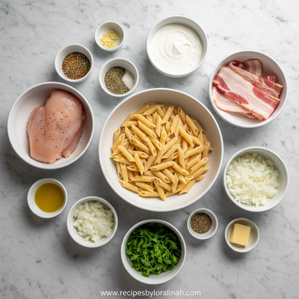 Creamy Chicken Ranch Pasta - The Ultimate Comfort Food Dinner 2 Ingredients for creamy chicken ranch pasta