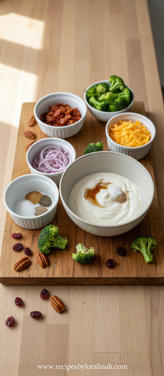 Creamy Keto Broccoli Salad with Turkey Crumbles - Easy Low Carb Side Dish 2 Ingredients for keto broccoli salad including broccoli, turkey crumbles, mayonnaise, and red onion