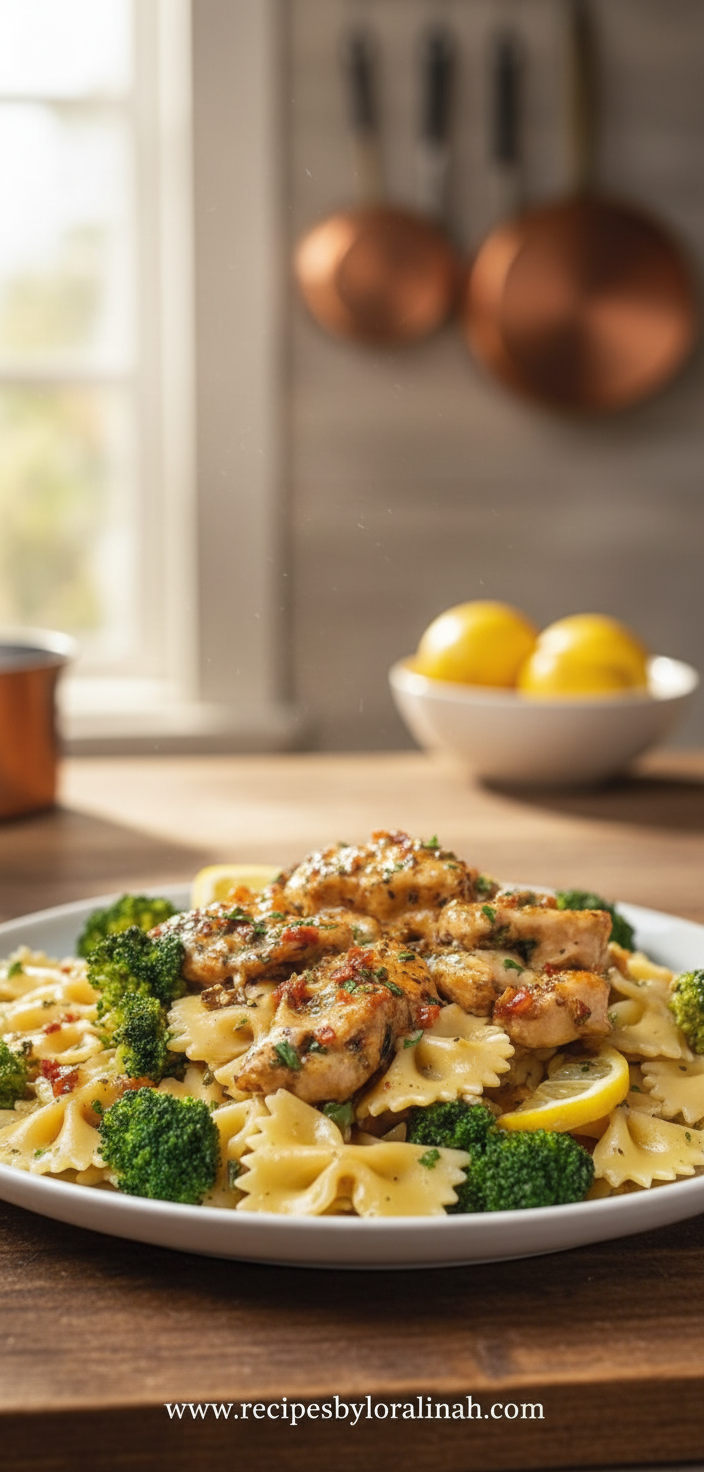 Lemon Cowboy Butter Chicken Pasta with Broccoli - Easy One Pan Dinner 2 cowboy-butter-lemon-bowtie-chicken-pasta-with-broccoli-for-dinner_feature