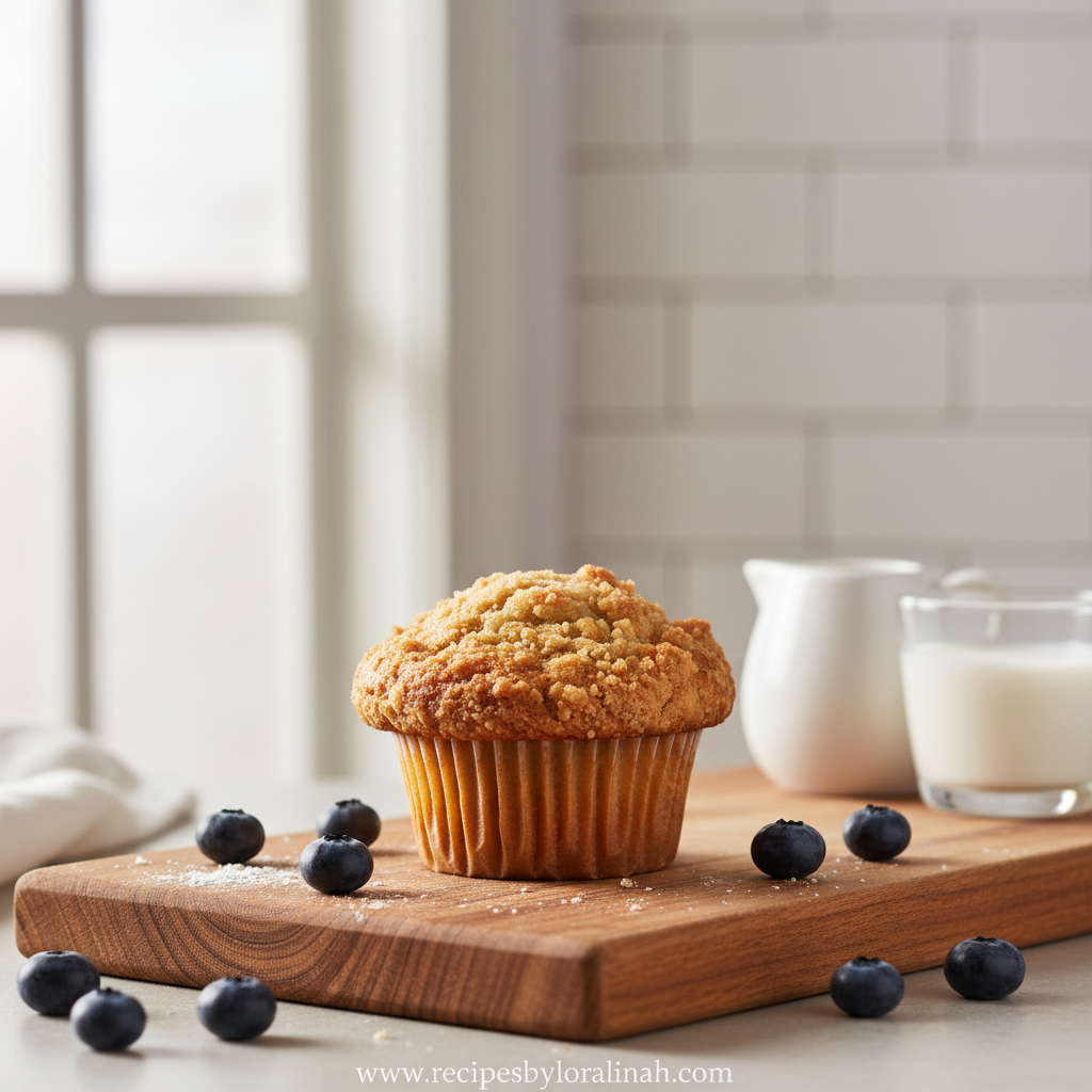Easy Blueberry Muffins With Crumble Topping
