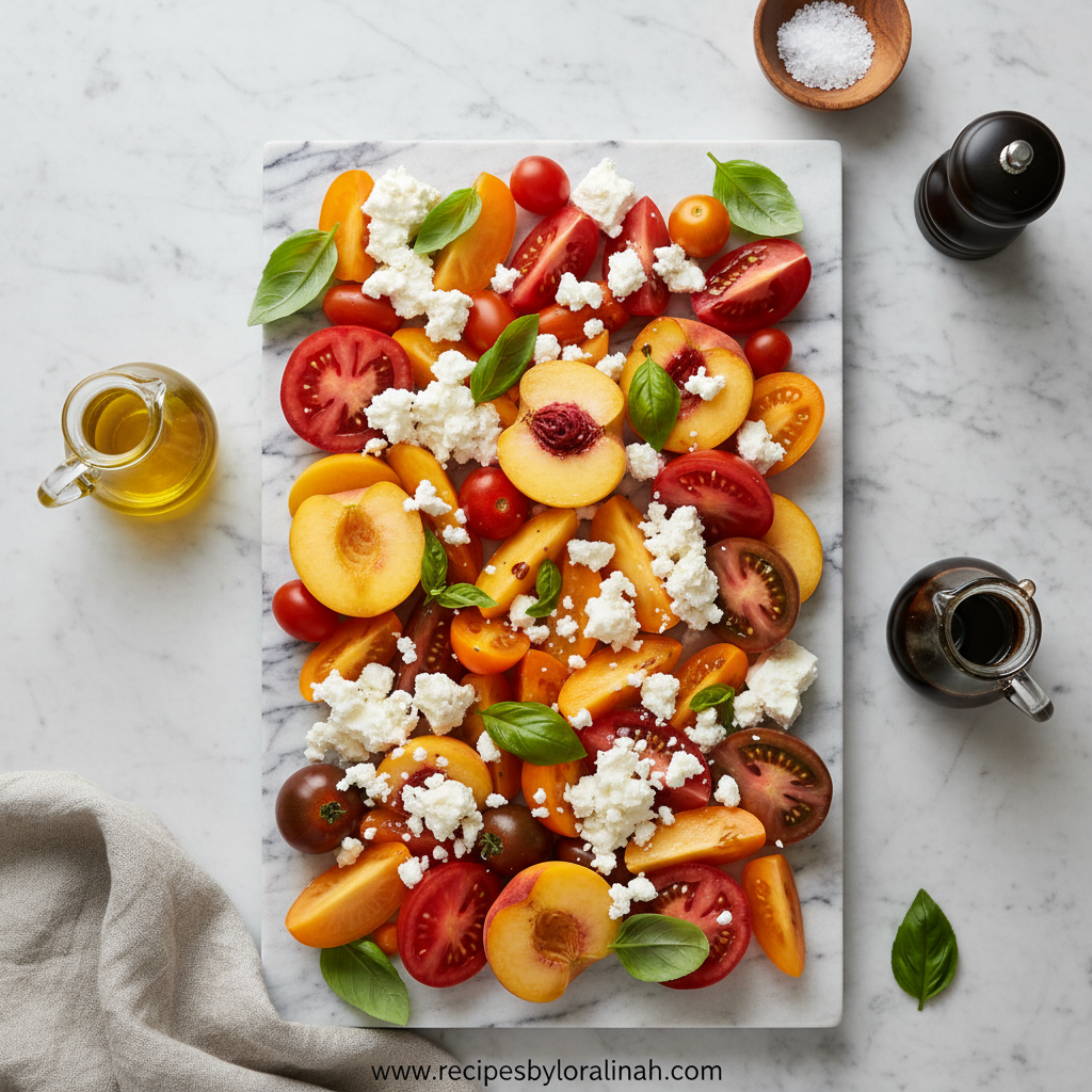 Ingredients for Tomato Peach Salad