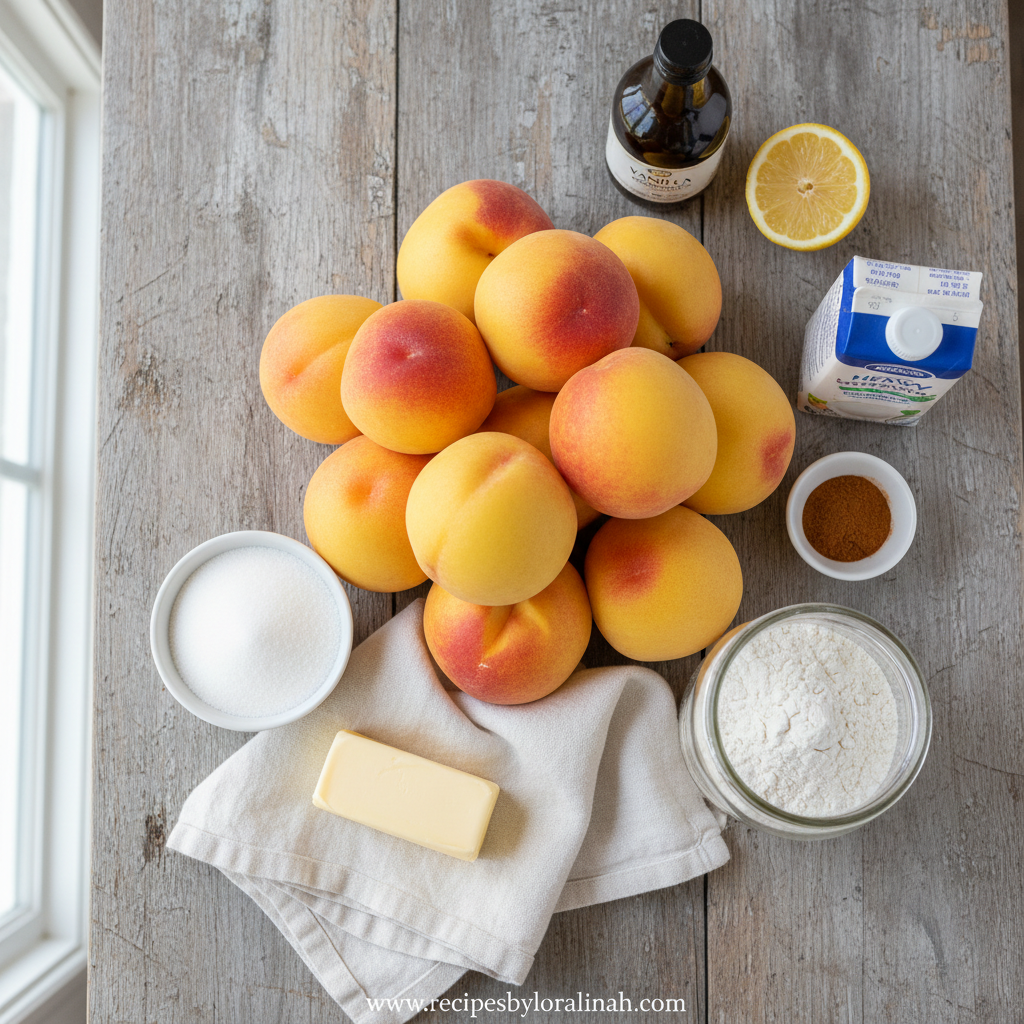 Ingredients for Classic Southern Peach Cobbler