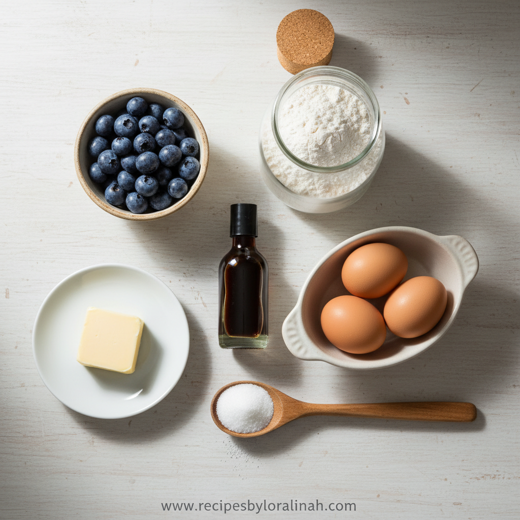 Ingredients for Blueberry Muffins with Crumble Topping